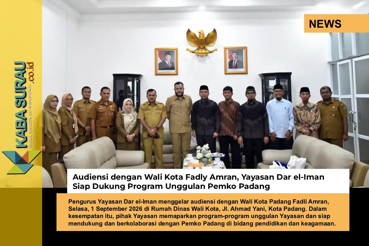 Bak Gayung Bersambut, Audiensi Yayasan Dar el-Iman Diterima Sangat Baik oleh Wali Kota Padang